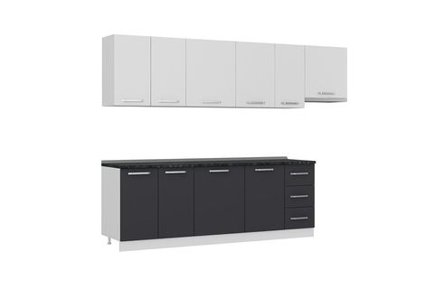 MİNAR AVANOS 290 CM MUTFAK DOLABI BEYAZ ANTRASİT 290-A4
