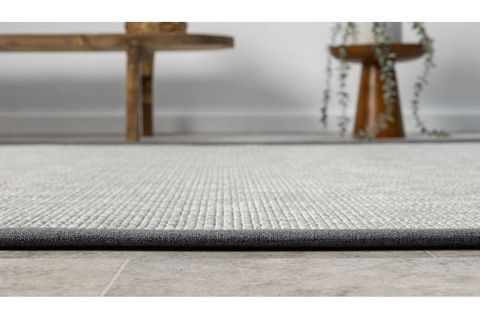 BORDÜRLÜ HASIR DOKULU SİSAL MAKİNE HALISI, GRİ, 120X170