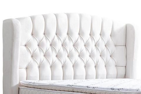 NİCE BAZA BAŞLIK VE REAL PEDLİ YATAK SETİ, KREM, 160X200