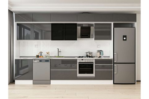 ALVİNKA 410X240 CM MUTFAK DOLABI, MB E90S60S60 3 ANTRASİT SUNTALAM