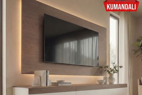 PURELINE LEDLİ DUVAR TV ÜNİTESİ,  MEŞE BEYAZ, 180 CM