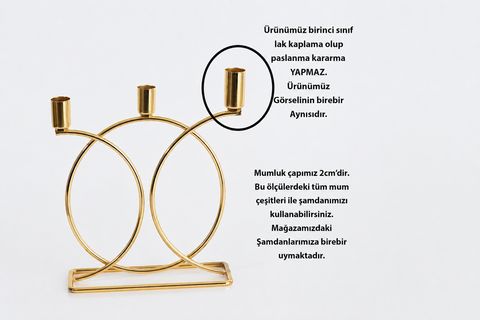 MBA GEOMETRİ ŞAMDAN MUMLUK, GOLD, 20X7X24 CM