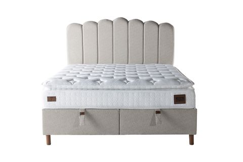PİRAMİT BAZA BAŞLIK VE YATAK SETİ, KREM, 150X200