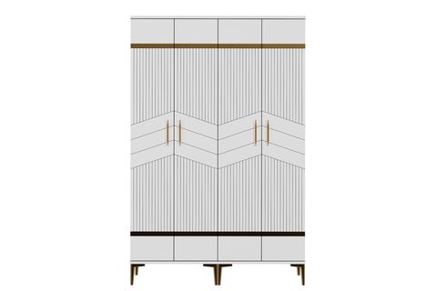 GAVİN AC PORTMANTO VESTİYER AYAKKABILIK, BEYAZ ALTIN