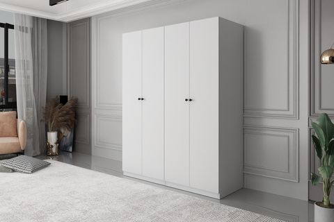 SANDAL GARDIROP, 4 KAPAKLI 5 RAFLI, GARDIRO, BEYAZ, 140CM