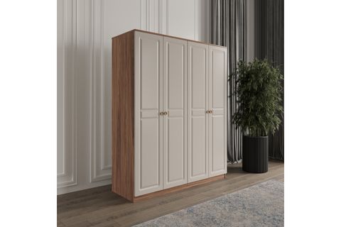 VİOLET GARDIROP, KUM BEJİ, 4 KAPAKLI