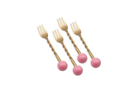THE MİA GLOBE KOKTEYL ÇATALI PEMBE 4 PARÇA