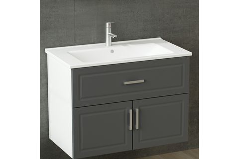 SANYA BANYO DOLABI ALT 85CM AS2K1Ç ETJ BEYAZ ANTRASİT