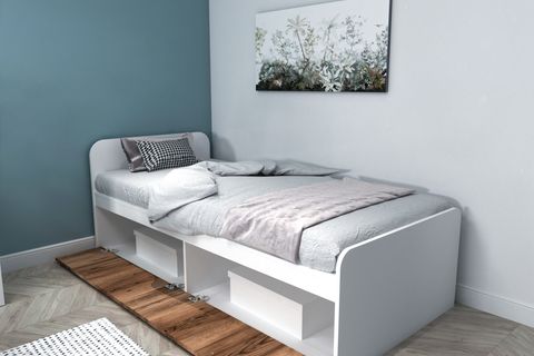ARNETTİ NEWRA DOLAPLI KARYOLA, BEYAZ LİDYA