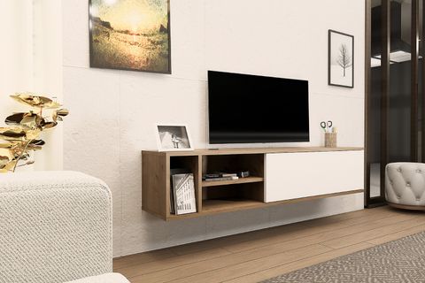 MARİN DUVARA MONTE TV ÜNİTESİ, SAFİR BEYAZ