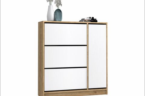 MOD AYAKKABILIK DOLABI, MEŞE BEYAZ, 105 CM