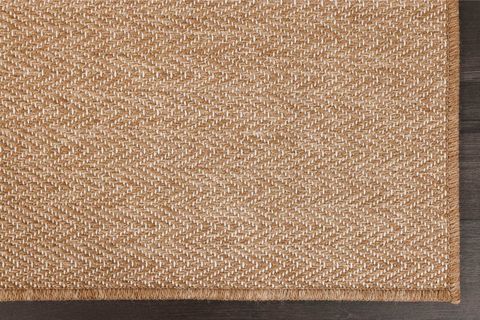 PERA HALI KAHVE VE BEYAZ KÜÇÜK ZİKZAK SİSAL TARZI HALI FM03W 160X210 CM