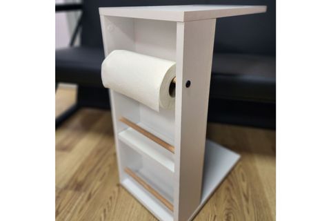 HALO TEKERLEKLİ YAN SEHPA, BEYAZ