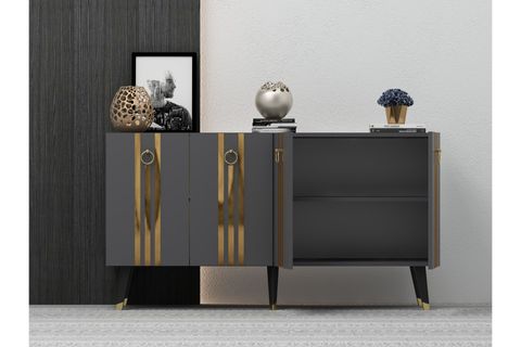 IŞIL KONSOL, ANTRASİT ALTIN, 150 CM
