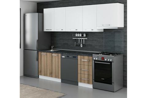 MİNAR 255 CM MUTFAK DOLABI BEYAZ DORE 255 D12