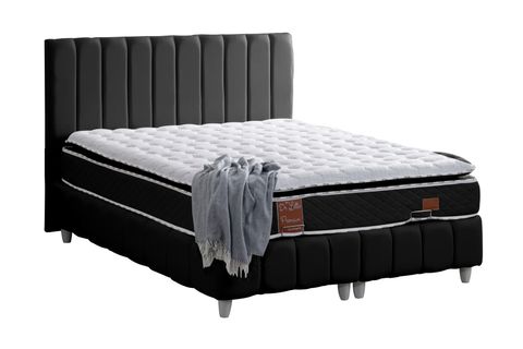 NARVA BAZA BAŞLIK VE REAL PEDLİ YATAK SETİ, ANTRASİT, 160X200