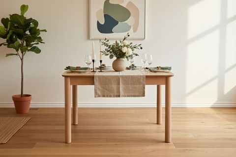 ALVİN NATURAL AHŞAP AÇILIR BENCHLİ MUTFAK MASA TAKIMI, 80X120 CM