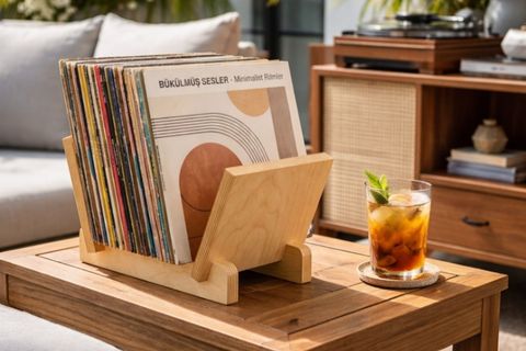 VİNTRA PLAK, DERGİ, GAZETE, KİTAP İÇİN MODÜLER RAF, NATURAL RENK