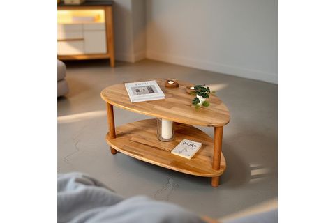 SOREN MASİF AHŞAP İKİ RAFLI MODERN SEHPA