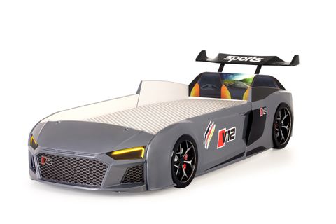 AUDİ IŞIKLI ARABALI YATAK,  GRİ, V12