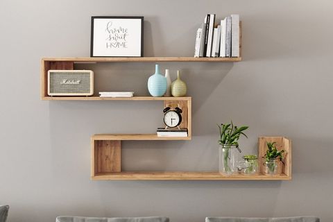 SHELF R11 MODERN DUVAR RAFI KİTAPLIK ATLANTİK ÇAM