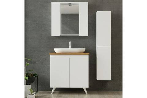 NİKA BANYO DOLABI AY2K101, BEYAZ, 85 CM