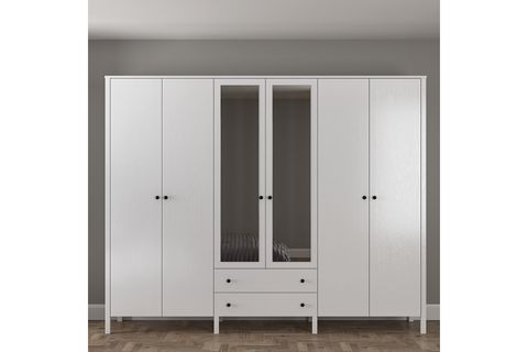 VENEZİA MİNİFİKS GARDIROP, WOOD BEYAZ, 6 KAPAKLI