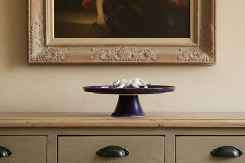 AYAKLI PANTER FİGÜRLÜ SUNUM TABAĞI, LACİVERT