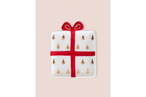 THE MİA FİYONK FİGÜRLÜ SERVİS TABAĞI AĞAÇ DEKORLU 22X17 CM