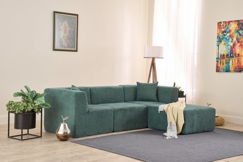 RAKS SERİSİ MODULER FUUL SÜNGER KÖŞE KOLTUK, SAĞ VE SOL, YEŞİL