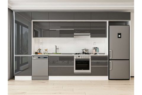 ALVİNKA 400X240 CM MUTFAK DOLABI, MBB E80B60S60 1 ANTRASİT SUNTALAM