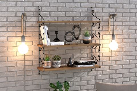 SERAMONİ RAF SETİ 3 RAFLI 200X720 CEVİZ
