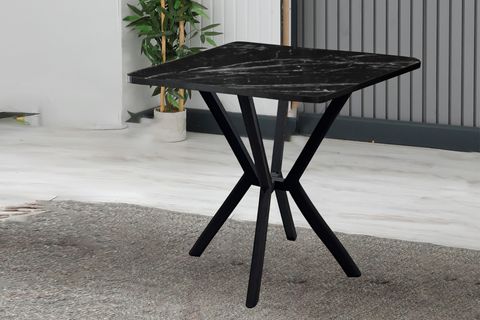 ELİS MUTFAK MASA TAKIMI, 2 SANDALYE, SİYAH, 70X70 CM, GRİ