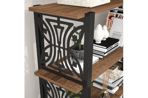 WOOD'N LOVE HEMERA FERFORJE METAL KİTAPLIK ATLANTİK ÇAM SİYAH