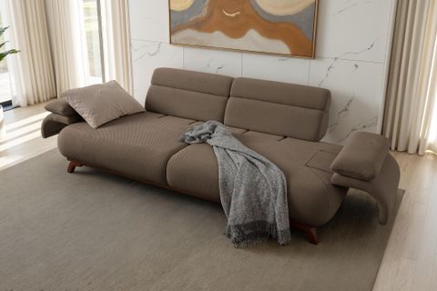 ALASKA SIRT MEKANIZMALI CEVIZ KASALI ÜÇLÜ KOLTUK, KAHVERENGİ