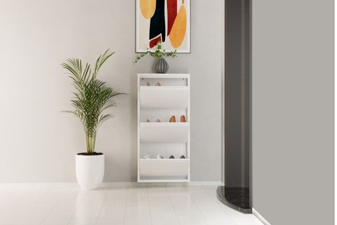 LİNEA METAL AYAKKABILIK, BEYAZ, 3 KAPAKLI