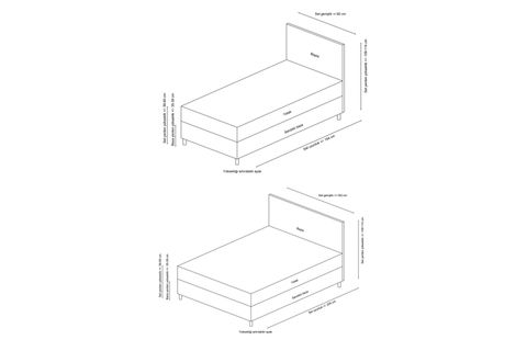MOTYA BAZA BAŞLIK VE YATAK SETİ, AÇIK GRİ, 160X200