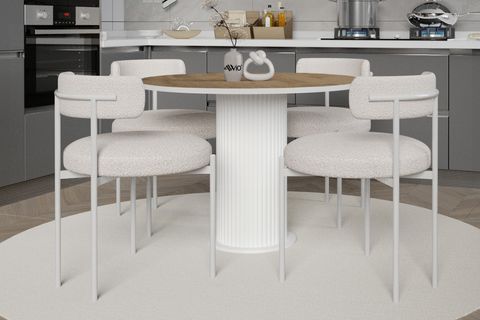 TİAN BOHEM TEDDY MUTFAK MASA TAKIMI, CEVİZ, 90X90