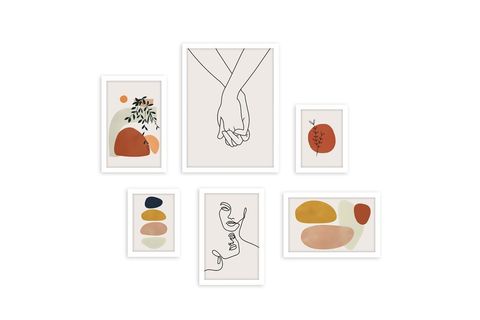 ALTILI ABSTRACT ÇERÇEVELİ POSTER PANO SETİ 2