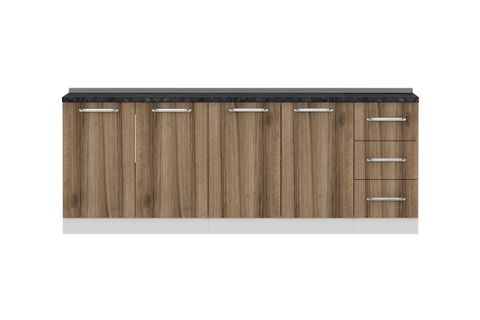 MİNAR 220 CM MUTFAK DOLABI BEYAZ DORE 220-D3-ALT MODÜL