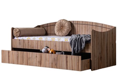 AKASYA YAVRULU KARYOLA, CEVİZ, 90X200