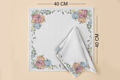 RENKLİ BALKABAĞI PAMUKLU DÖRT ADET PEÇETE