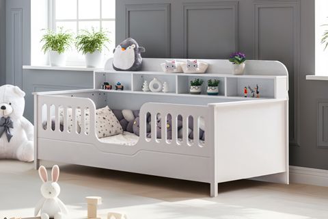 ETAP KİTAPLIKLI MONTESSORİ KARYOLA, BEYAZ