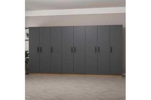 MİNAR KALE GARDIROP 9, 8 KAPAKLI, ANTRASİT