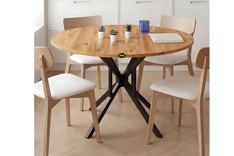 SELİN YUVARLAK MUTFAK MASASI, ÇAM SİYAH, 90 CM