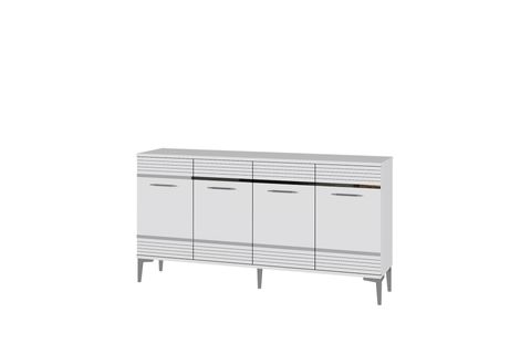 MAYA ÇOK AMAÇLI DOLAP, KONSOL, 150 CM, BEYAZ GÜMÜŞ