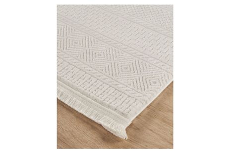 JASMİNE SERİSİ BAMBU DOKULU MAKİNE HALISI, KREM, DE505, 100X400