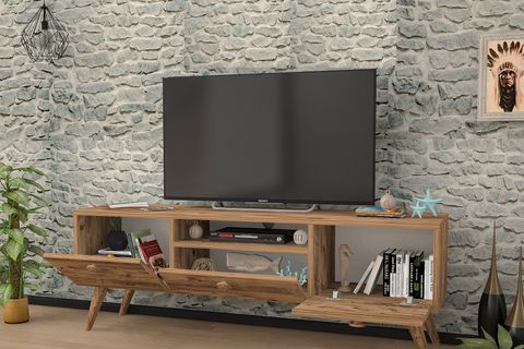 PENTA AHŞAP AYAKLI ATLANTİK ÇAM 160 CM TV SEHPASI