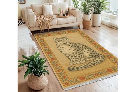 BEJ LEOPAR DOKUMA TABAN HALI, 491 YNG, 120X180 CM