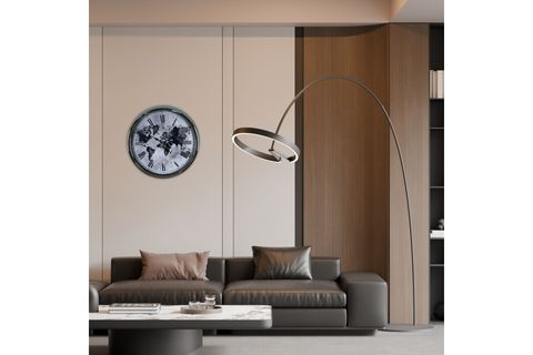 GLOBAL SİLVER METAL DUVAR SAATİ 40 CM